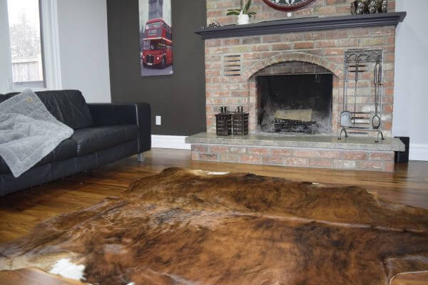 natural cowhide rug brindle brown