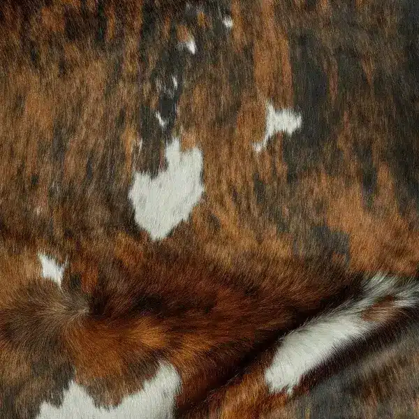 tricolor cow hide rug brown, white and black cow skin rug